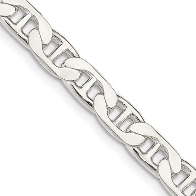 Sterlingsilber 6,5 mm flacher Anker 20'' Kette Halskette 37,42 Gramm