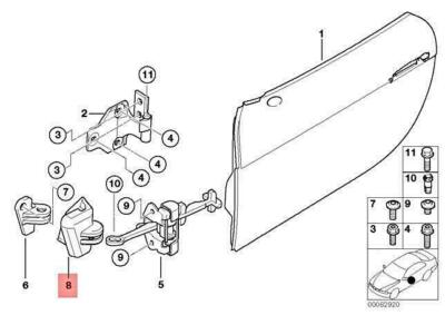 BMW ALPINA Z8 V8 E52 COVER SUPPORT DOOR BRAKE LEFT 51217015007