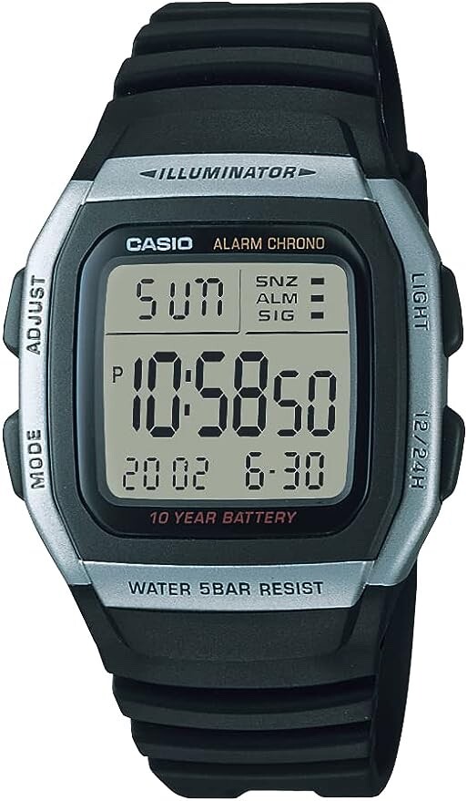 Casio Digital Alarm Chrono Illuminator W-96H-1AVDF. New, Boxed