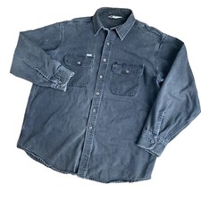 Carhartt Vintage Work Shirt XL Charcoal Gray Rugged Outdoor Wear 90s Button Up