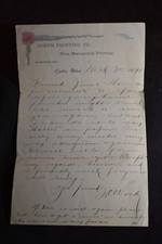 1891 Ogden Printing Company Billhead, Ogden, Utah, 