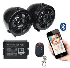Motorcycle Bluetooth Speakers & Anti Theft Alarm remote  Waterproof 2.5" Speaker