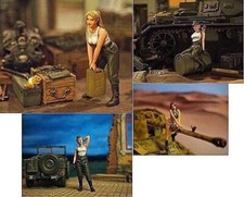 1/35 Scale WWII Female Mechanic Resin Model Kit - Military Garage Diorama Figure