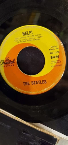 THE BEATLES 7" 45 RPM  "Help" & "I'm Down"  VG Condition.