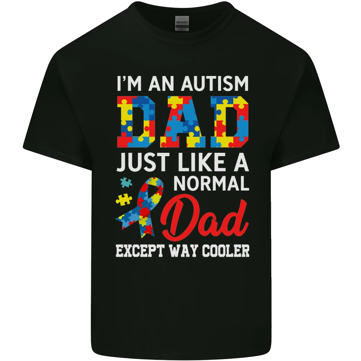 T-shirt Homme Coton Gildan Message Autisme/TSA - Coupe Loose - Neuf Sur Commande