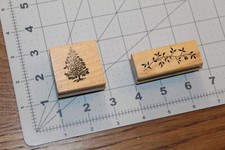 PINE Tree Leaf Leaves Vine Stamp Wood Mounted Woods Cabin Set LOT Gardening CUTE