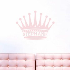 Custom Crown Name Wall Decal- Personalized Nursery  Kids Room Princess Decor