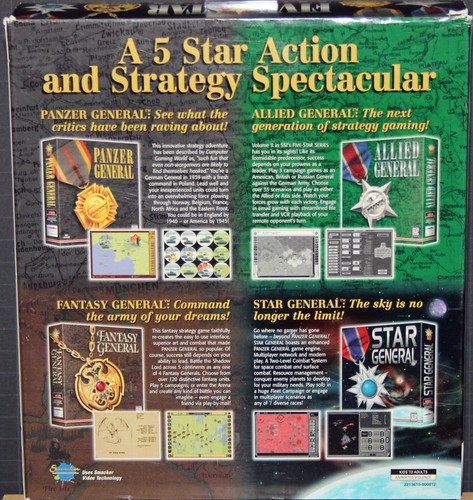 "FIVE STAR COLLECTION" 4 Game PC Game Bundle Strategic Simulations Inc Vint 1997 - Picture 2 of 7