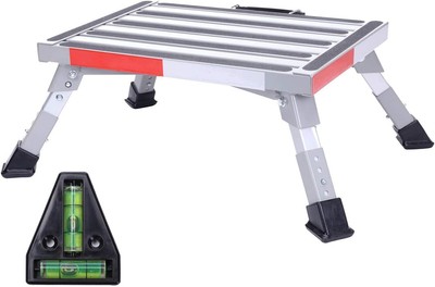 RV Steps Adjustable Height Folding Platform Step w/ Non-Slip Rubber Feet 1000lb