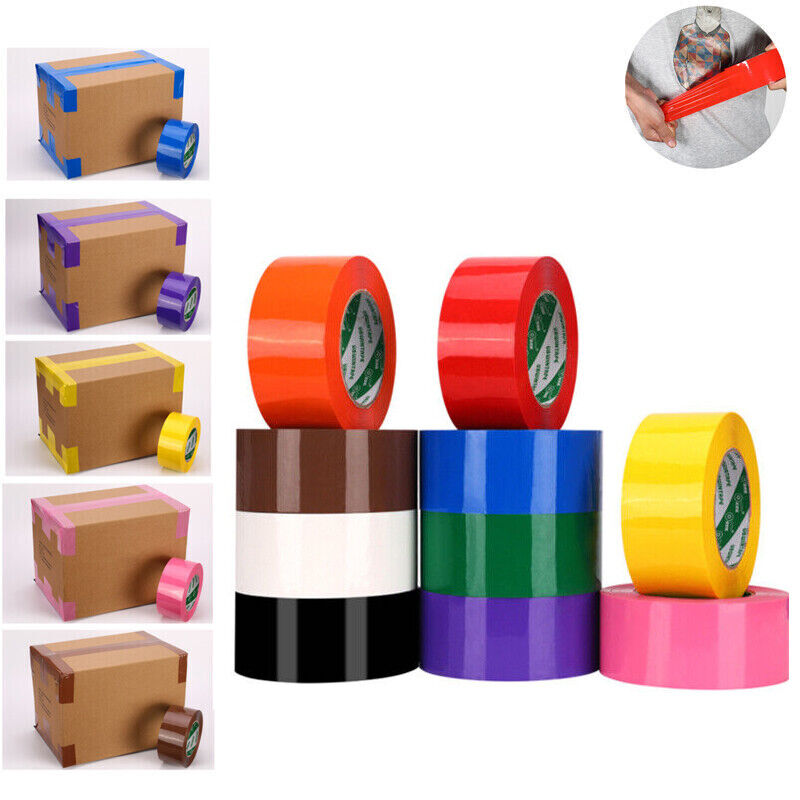 Carton Sealing Color Tape Rolls Packing Packaging Shipping 10mm-100mm x 50m  100m