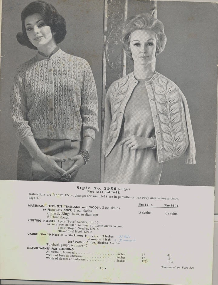 Fleisher's Sweater Book Volume 106 Dated 1961 Cardigans Pullovers Jackets - Image 4 of 4