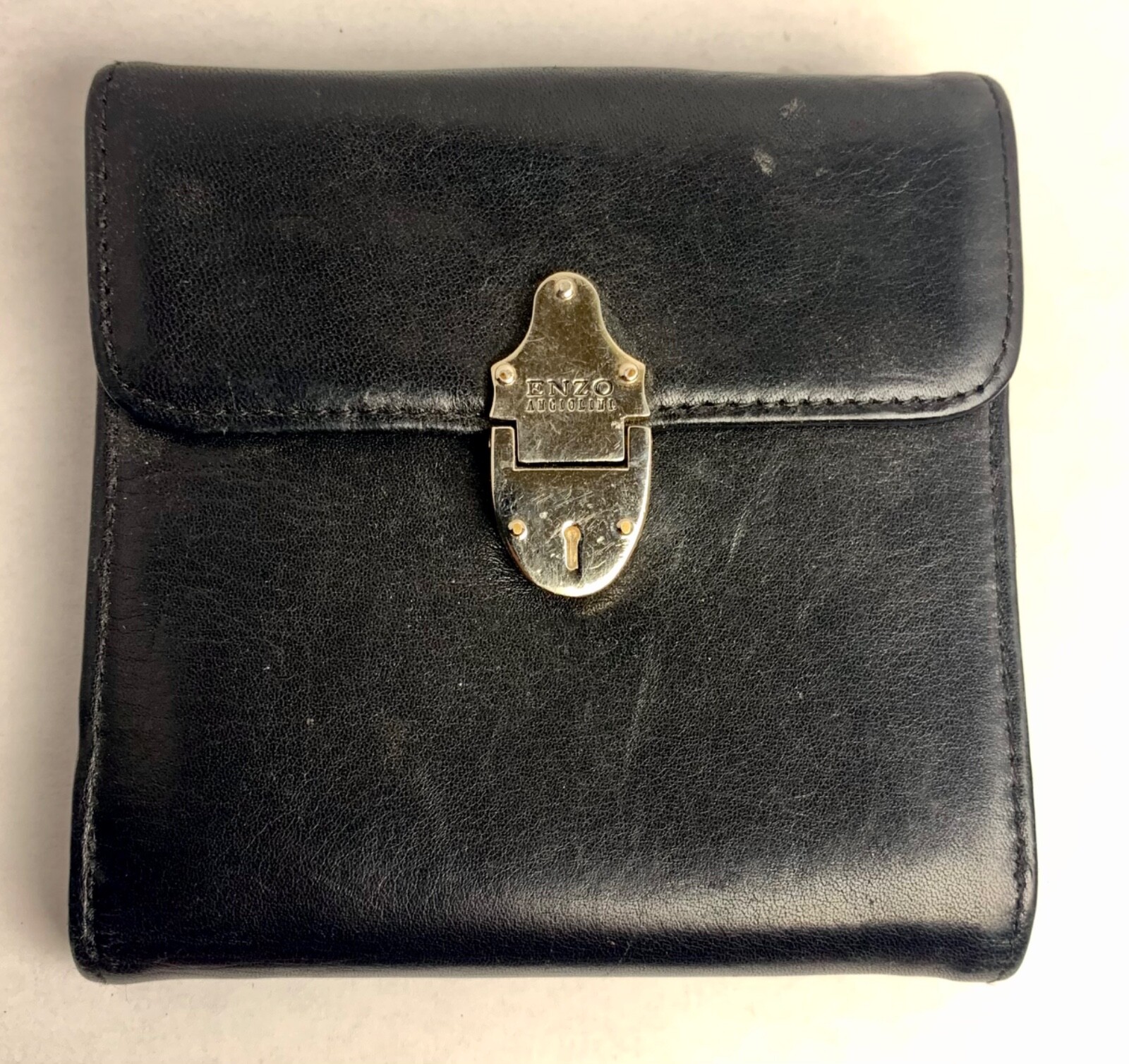 Enzo Angiolini Black Soft Leather Wallet Clutch