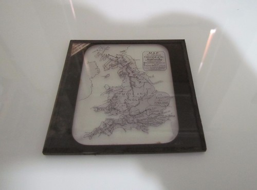 Glass Magic Lantern Slide CONVERSION OF THE HEPTARCHY MAP C1890 BRITAIN - Picture 2 of 2