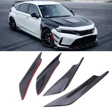 For Honda Civic Carbon Fiber Front Bumper Canards Diffuser Lip Splitter Fins 4pc