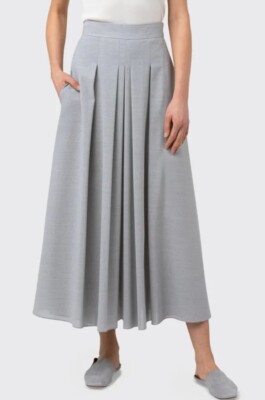 Akris wool pleated maxi skirt