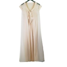 Vintage JC Penney 2 Pc Robe  Night Gown Silky Nylon Honeymoon Bridal Set, Sz M