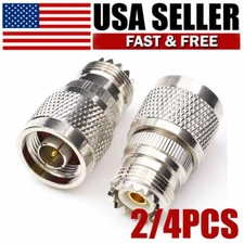N-Type Male Plug to SO-239 UHF Female Jack RF Adapter Barrel Connector 2/4PCS