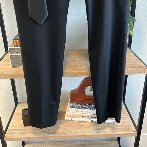 NWT H&M Men's Slim Fit Career Black Dress Pant Trousers & Tie, 30 - Picture 3 of 11