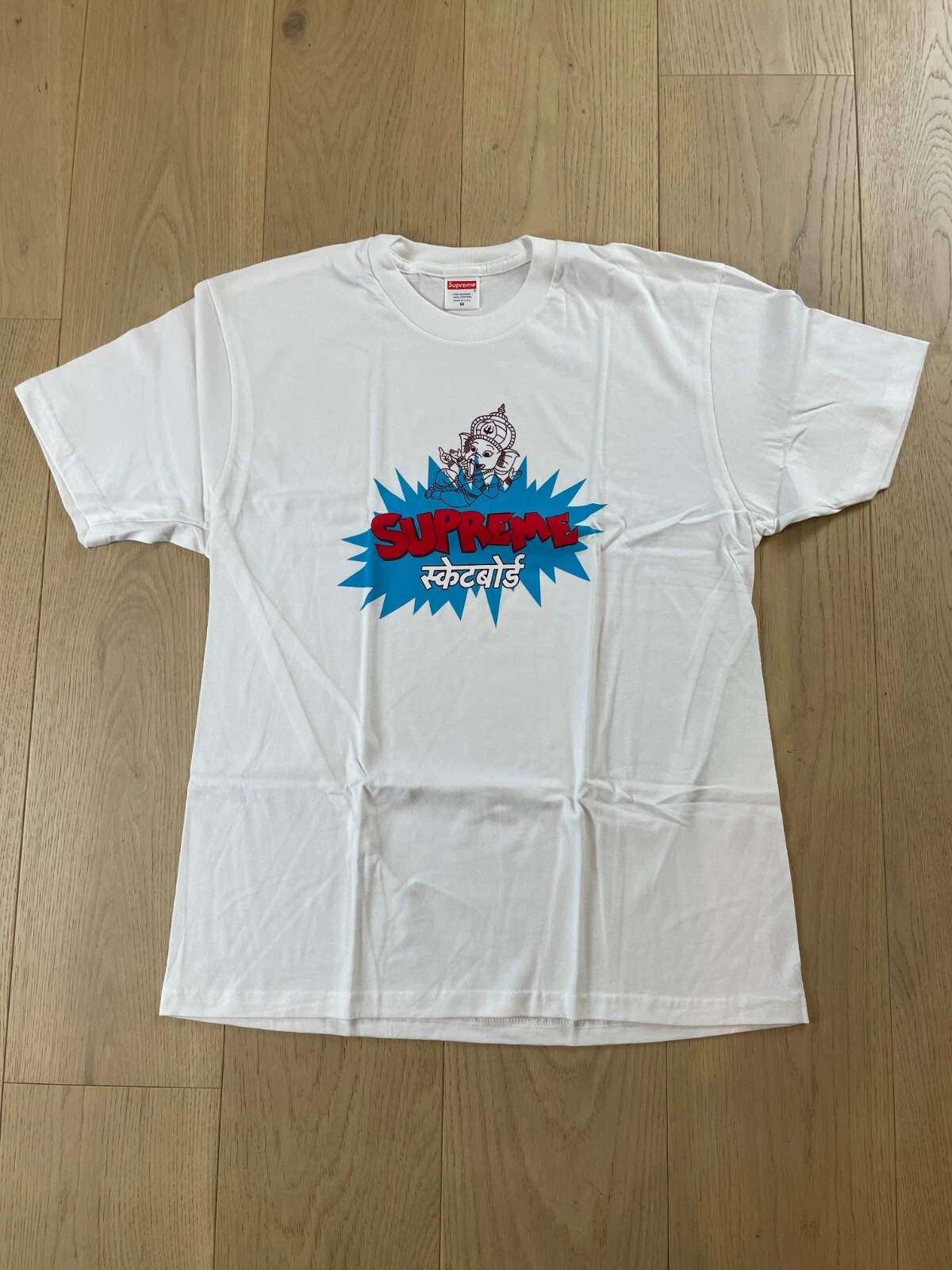 Supreme SS18 Ganesha Tee White DS Medium   Hindu Deity Skate Graphic RARE