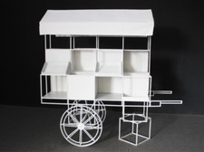 TC16 2m Compartment White Metal Street Food Kiosk Display Market Vending Cart
