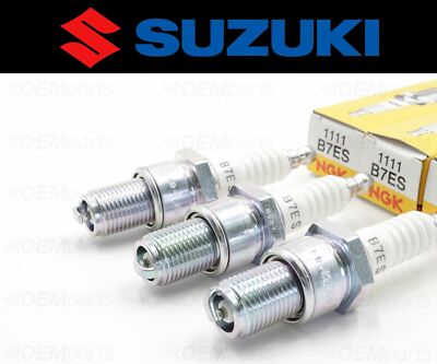 Set of (3) NGK B7ES Spark Plugs Suzuki (See Fitment Chart