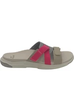Earth Origins Suede Sport Slide Sandals Vara Gray/Beige/Hot Pink