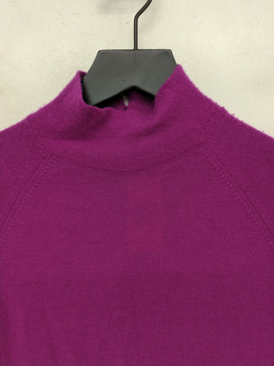 Emilio Pucci Women's Jumper UK 12 Purple 100% Cashmere Mock Neck