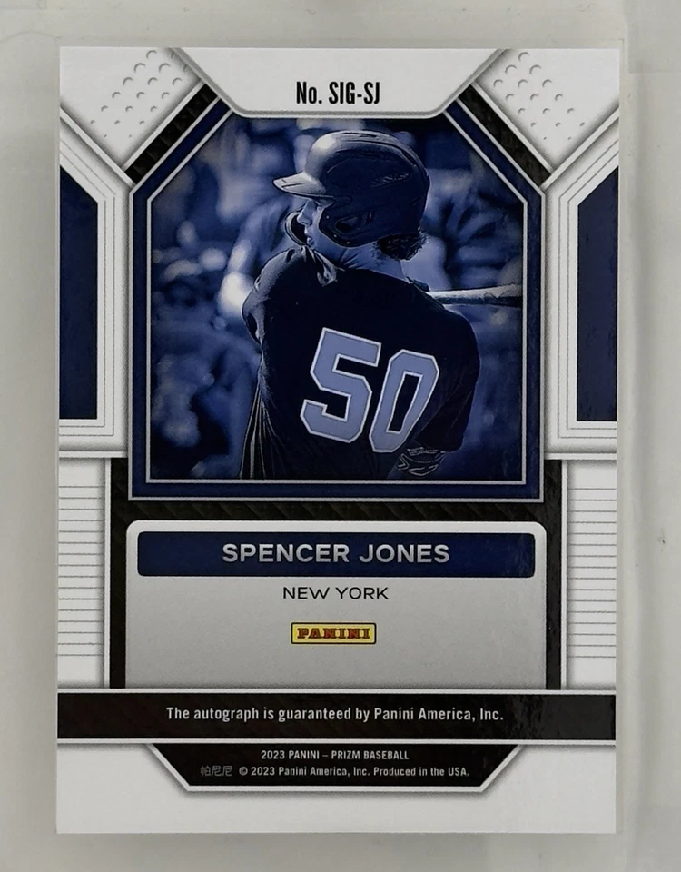 Spencer Jones 2023 Panini Prizm Baseball Signatures RC Auto #SIG-SJ Yankees - Image 2 of 2