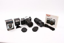 Used Asahi Pentax K1000 35mm SLR Film Camera w/ 35-75mm 80-205mm Lenses F...