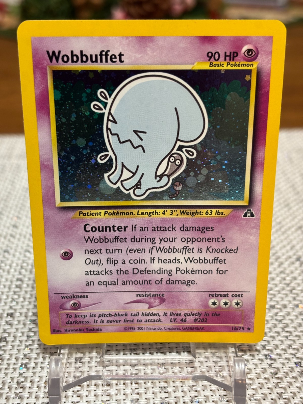 2001 Pokemon #16/75 Wobbuffet (Neo Discovery)  Holo NM