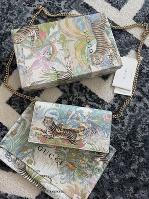 Brand New Gucci Tiger Horsebit 1955 Wallet on Chain Bag