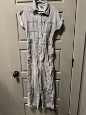 Abercrombie Kids Girls Gray Button Up Jumpsuit Size 9/10