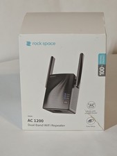 Rock Space AC1200 Dual Band WiFi Repeater with Access Ethernet Port - Black