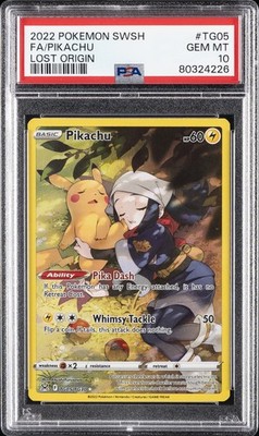 2022 POKEMON SWORD & SHIELD LOST ORIGIN #TG05 FULL ART/PIKACHU PSA