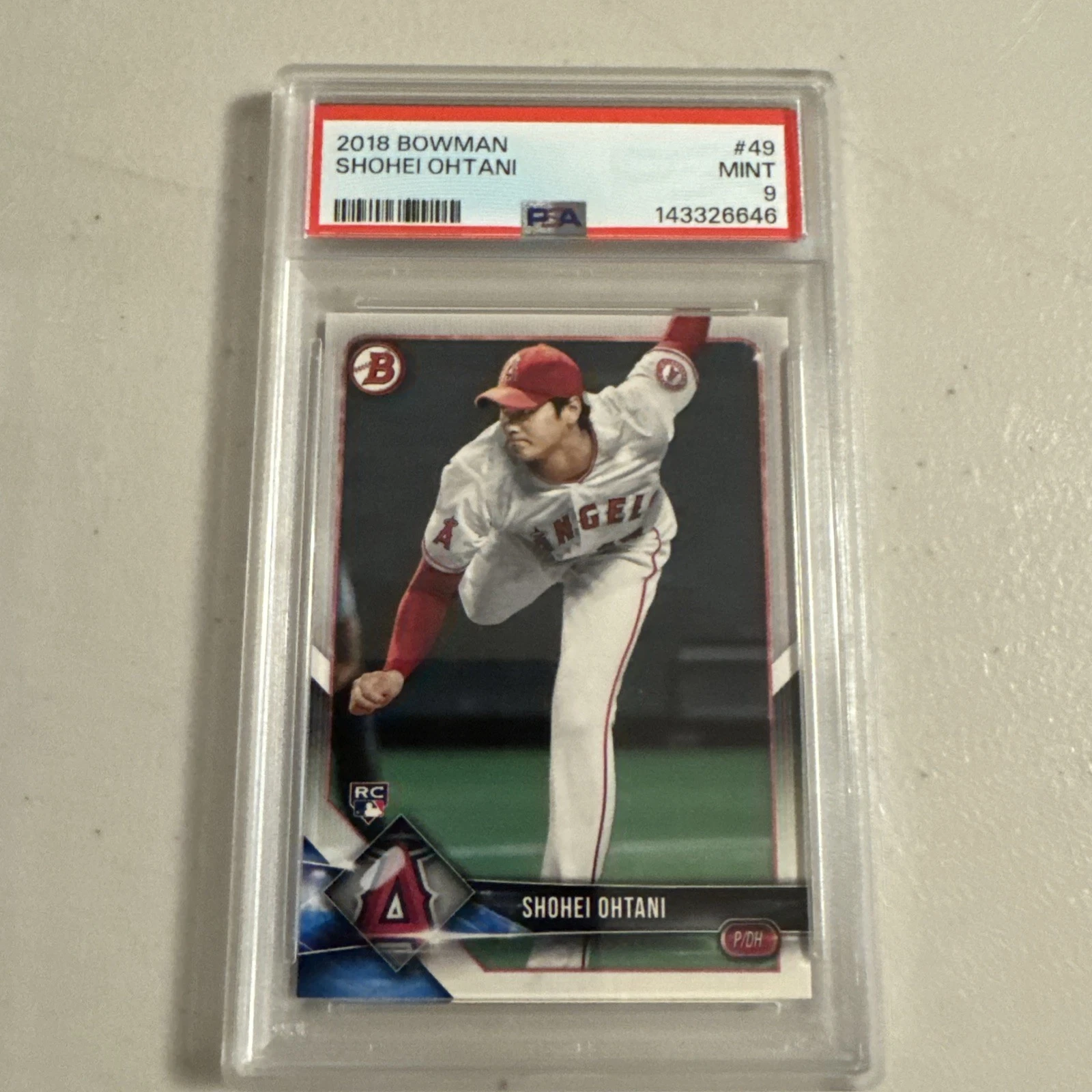Deal for 2018 BOWMAN #49 SHOHEI OHTANI ROOKIE RC PSA 9