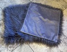 2 Koolaburra UGG Faux Fur Long Shag Throw Pillow Cover Set 20” Gray / Amethyst — photo 2
