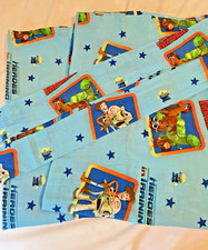 Vtg  Toy Story Drapes Disney Curtains 42X63” 2 Panels 2 Tie Backs Buzz Lightyear
