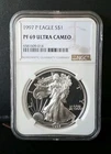 1997 P $1 American Proof Silver Eagle NGC PF 69 Ultra Cameo Brown Label #6726