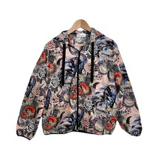 Red Valentino Pink Floral Rooster Hooded Windbreaker Jacket Women  s 40 US 8 EUC