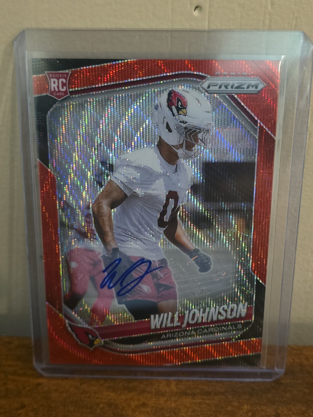 Will Johnson 2025 Panini Prizm #370 Red Wave RC Auto /149 Rookie
