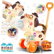 2-in-1 Bubble Machine for Toddlers: 45-Min Push or Hold Playtime Dog
