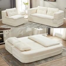 Upholstered Sofa Bed King Size Folding Sleeper Sofa Convertible Chaise Lounge