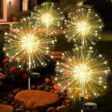 8X 90LED Solar Power Firework Stake Light Starburst Lamp Outdoor Garden Lights