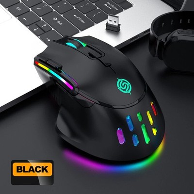 PC Maus Kabellos Wireless RGB Computer Maus USB Gaming Mouse 3200 DPI+Dual-Modus