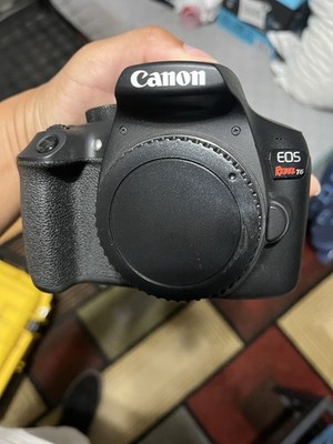 Canon EOS Rebel T6 DSLR Black Body w/ Built-in Flash, USB, Batteries, Charger