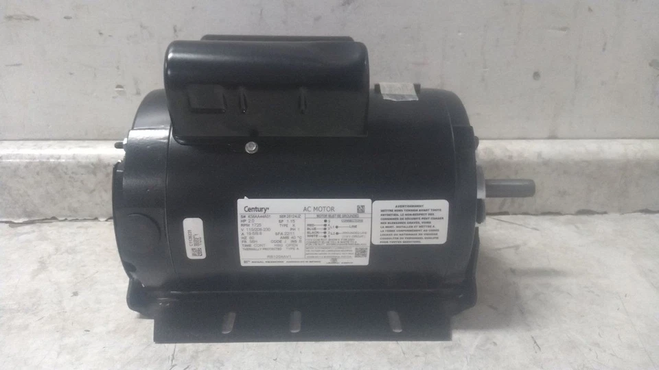 Century RB1204AV1 2 HP 1725 RPM 115/208-230VAC Capacitor-Start Belt Drive Motor - Image 3 of 4