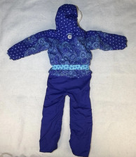 Obermeyer Blue Embroider Fly Ski Suit One Piece Snowsuit Youth Size 7