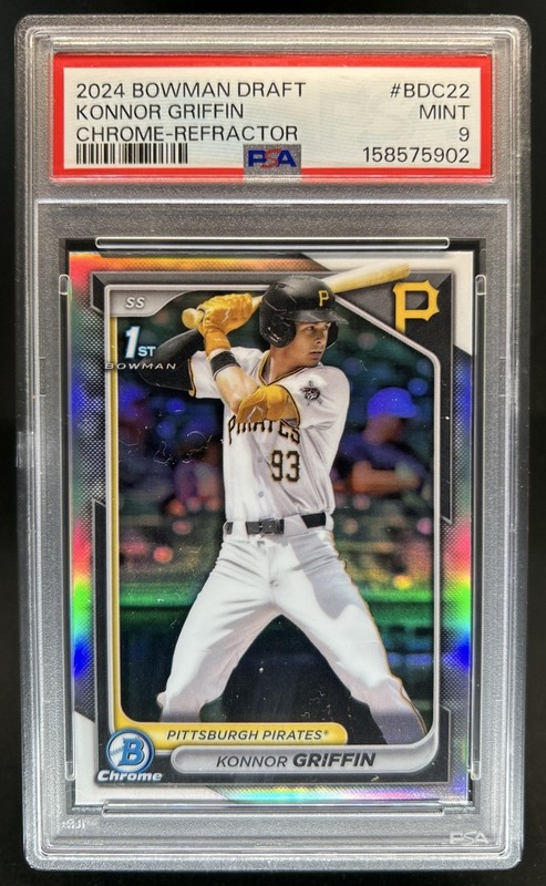2024 Bowman Draft Konnor Griffin Chrome Refractor 1st #BDC-22 Pirates PSA 9