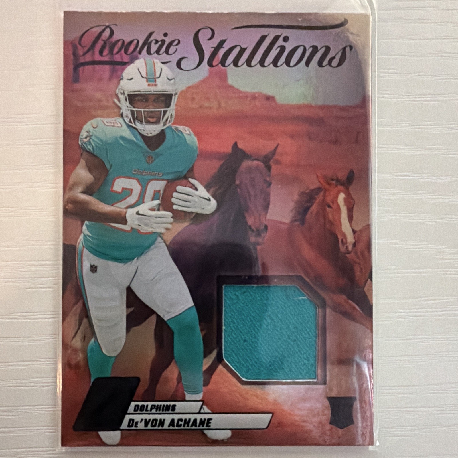Panini 2023 Zenith De'Von Achane Rookie Stallions #RS-DVE Patch Dolphins
