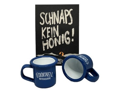 O´Donnell Moonshine Mini-Emailletasse 50ml, Shot, Becher, blau (1 Stück)